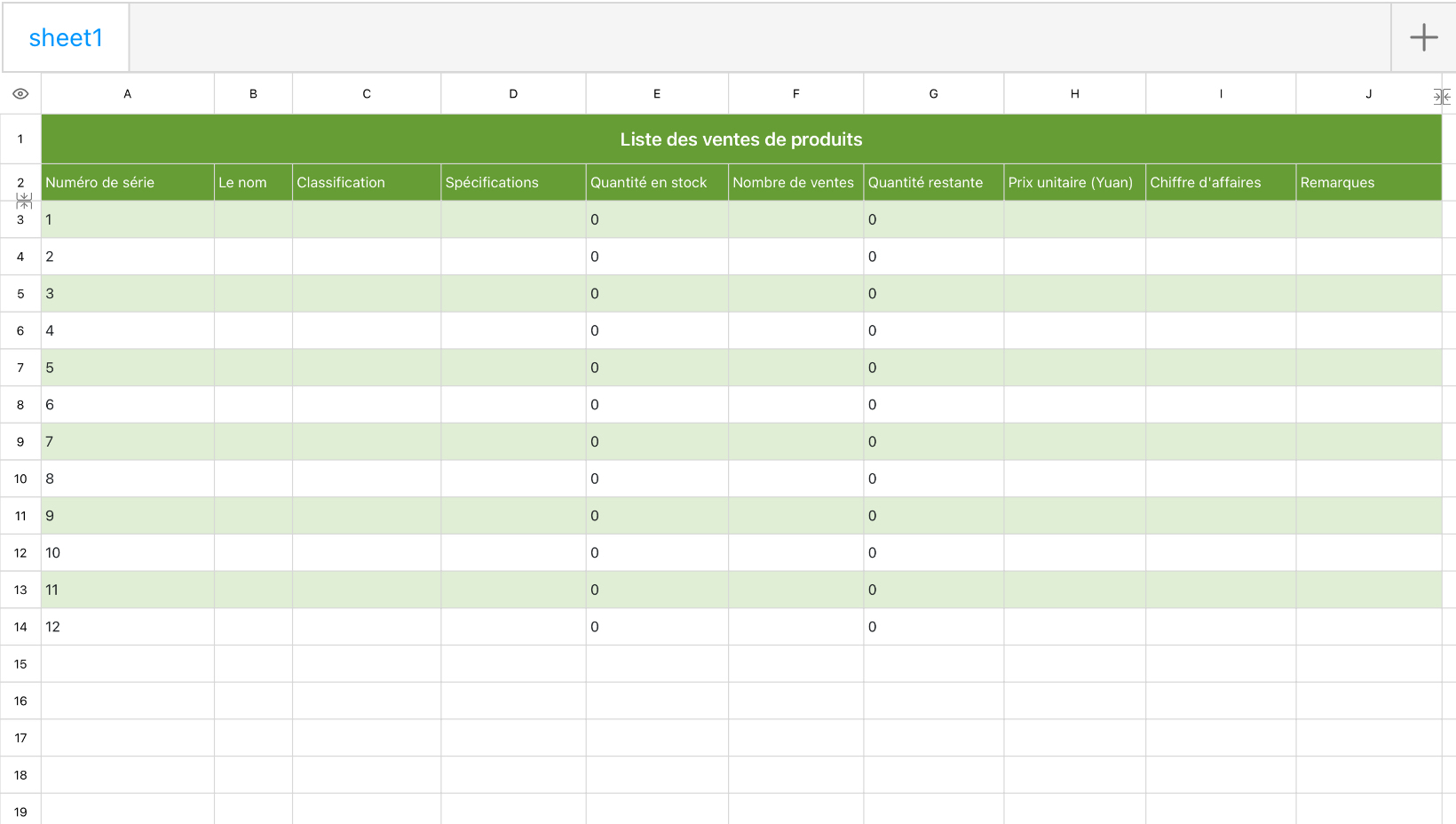Liste des produits vendus 1